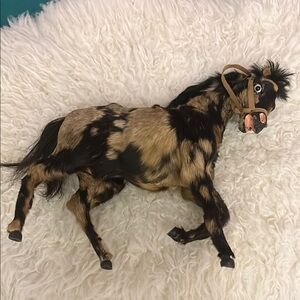Spotted Brown and Black Horse Figurine